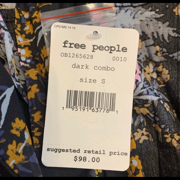 Free People Fit & Flare Floral Dress Size Small - Picture 3 of 6